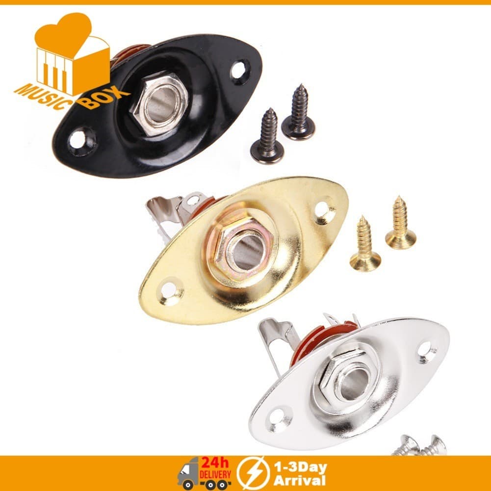 Soquete De Metal Para Baixo Com Placa Oval , Guitarra Elétrica De 1/4 Polegadas Contém 2 Parafusos