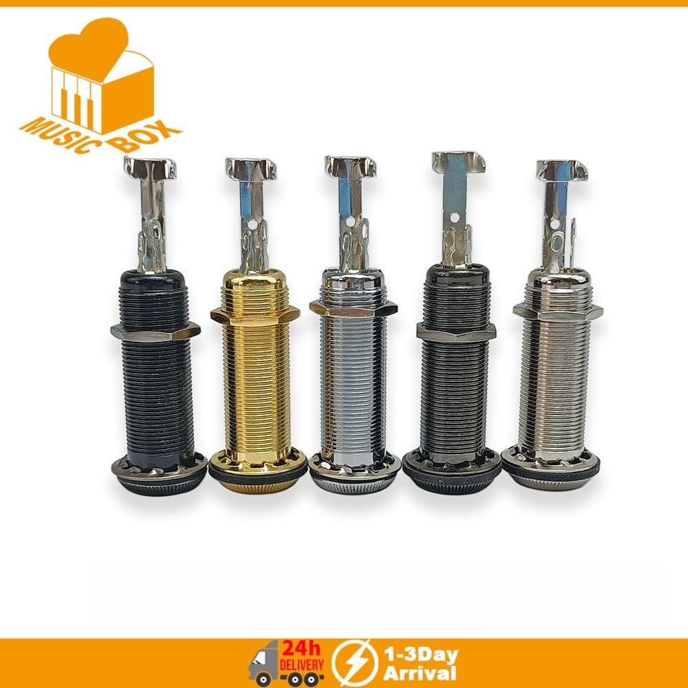1pc Peças De Baixo De Guitarra Elétrica 6.35mm Entrada De Saída Estéreo 1/4 Polegada Jack Tomada De Bronze