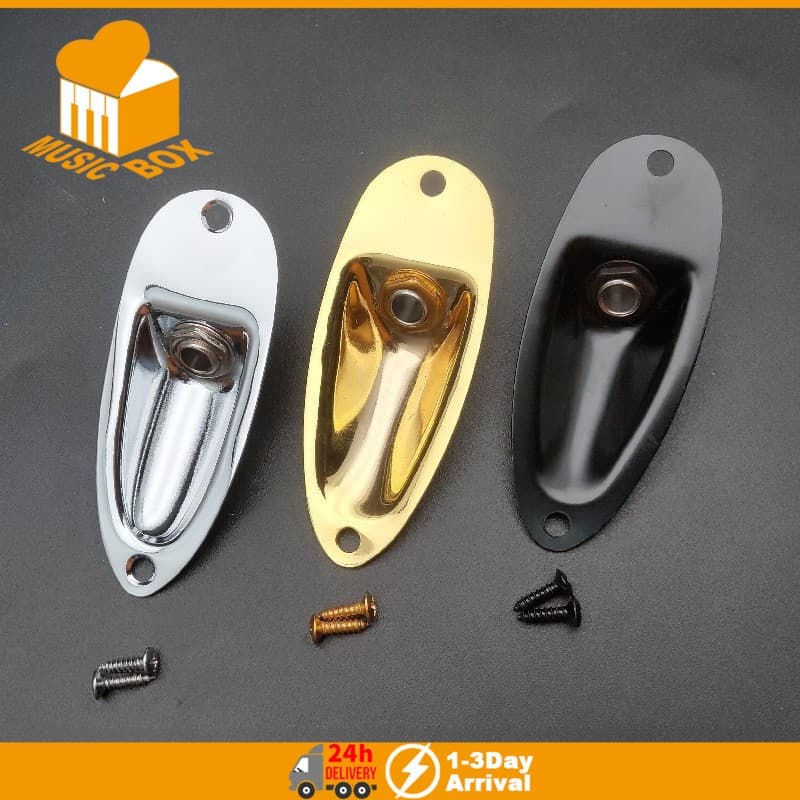 Estilo Barco 1/4 " Entrada De Saída De Captador De Guitarra Chrome Jack Tomada Para Guitarras Elétricas Peças