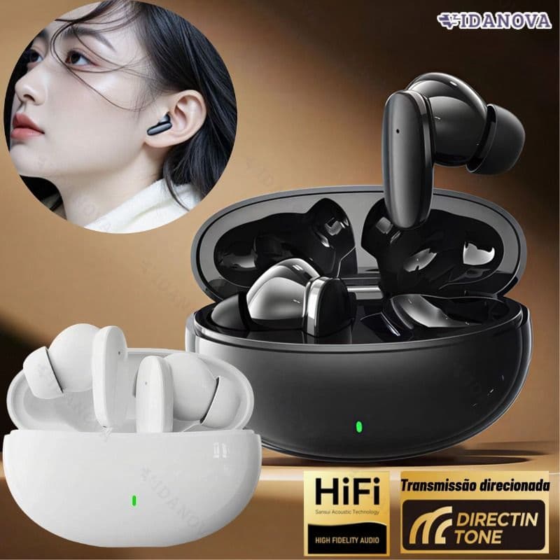 Fones De Ouvido Sem Fio Bluetooth 24H Playtime 13mm Drivers Duplos Som HiFi 5.3 IPX4-VN