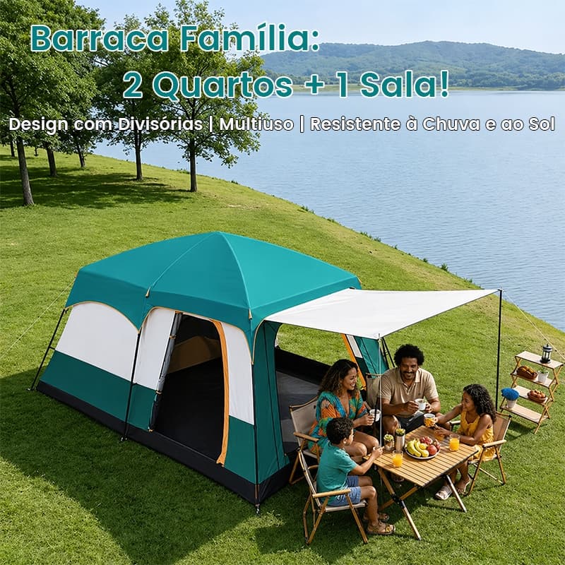 Barraca Camping Portátil – Impermeável e Antisol Reforçado, Montagem Rápida p/ Piquenique, Parque e Ar Livre
