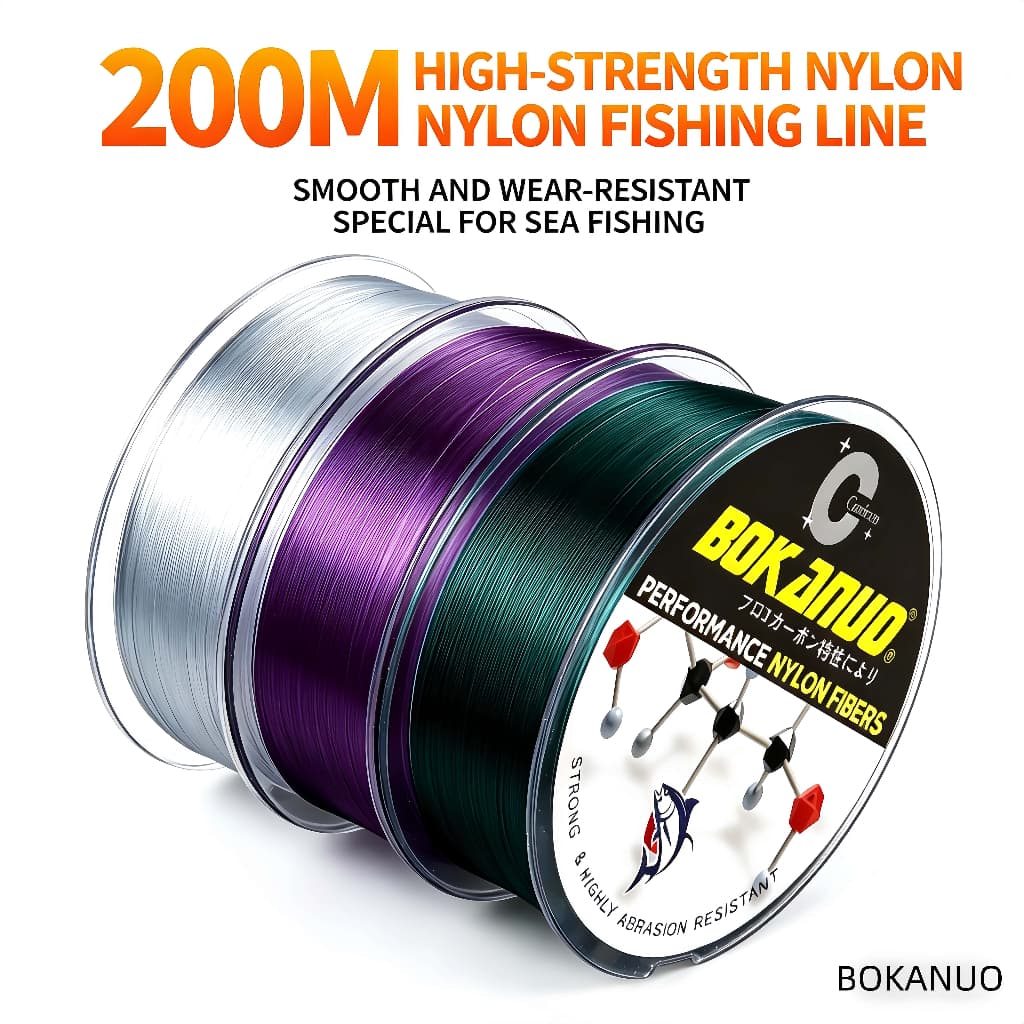 BOKANUO Linha De Pesca De Corda De Nylon Importada Da Alemanha 200M 500mlinha Líder Invisível Super Forte Pioneer Mono L