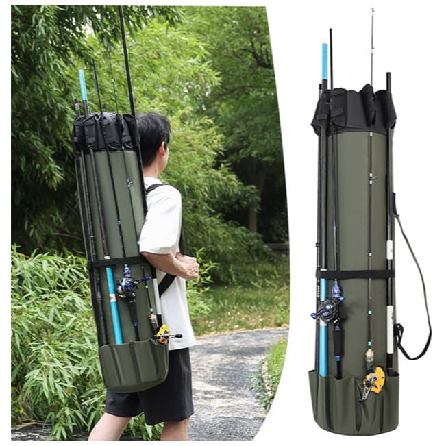 Bolsa cilíndrica para pesca ao ar livre bolsa para vara de pesca bolsa de mar, equipamento de pesca