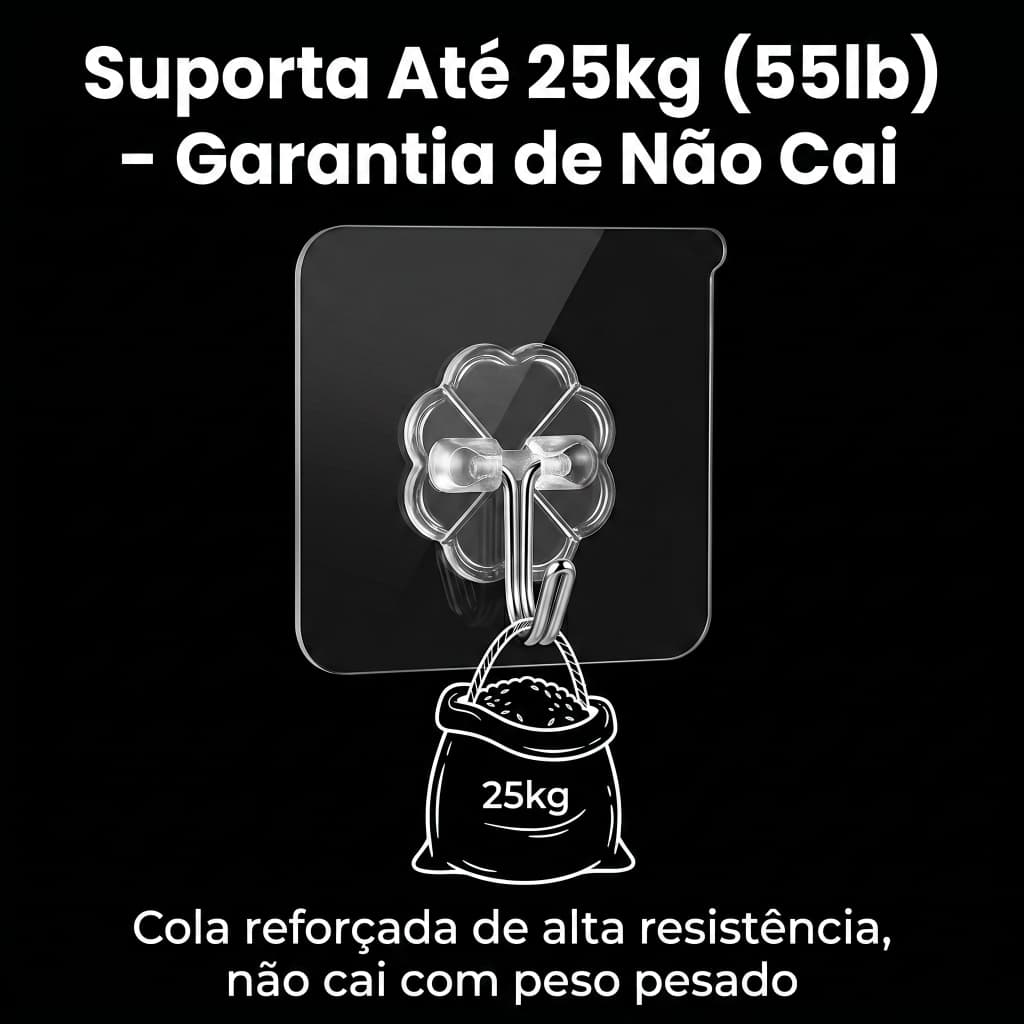 Kit 40/30/20/10 pçs Ganchos Adesivos Parede Multi Funcional Autocolante Casa Cozinha Quarto Banheiro Organizado