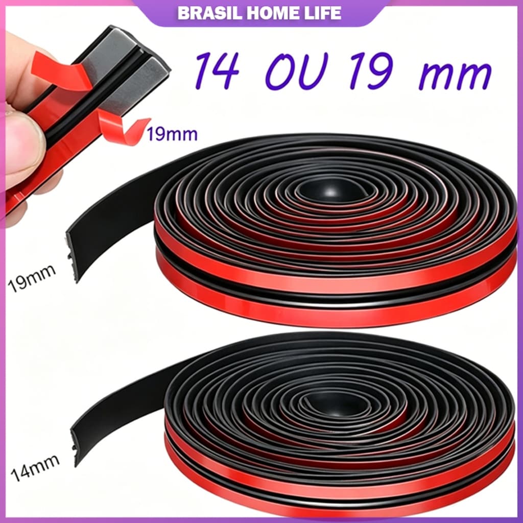 Kit Tira de Vedação T 14/19mm + Descascador Pára-Brisa Universal