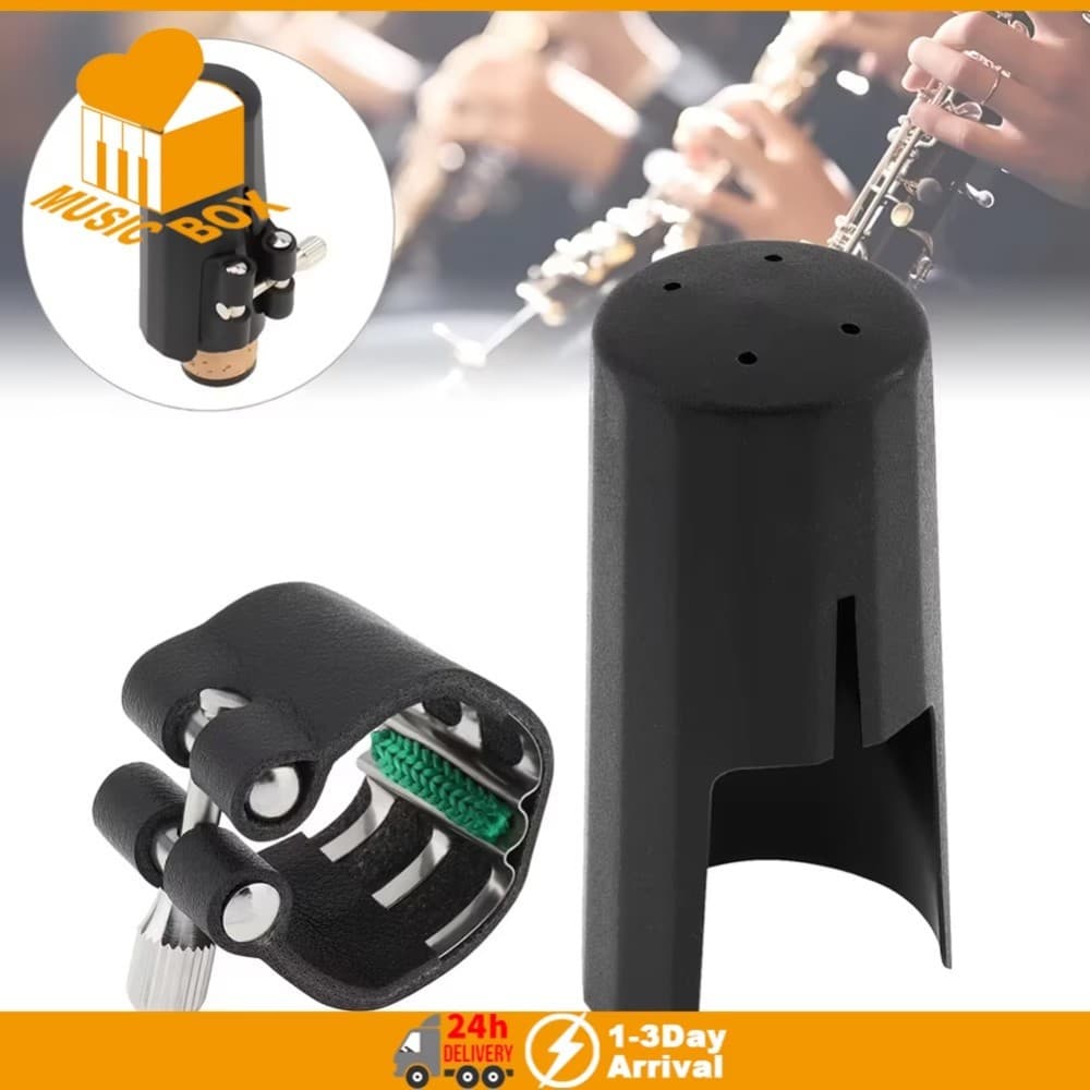Tenor/Soprano Saxofone Ligadura De Plástico Bocal Couro Fixo Cartão Macio Acessórios