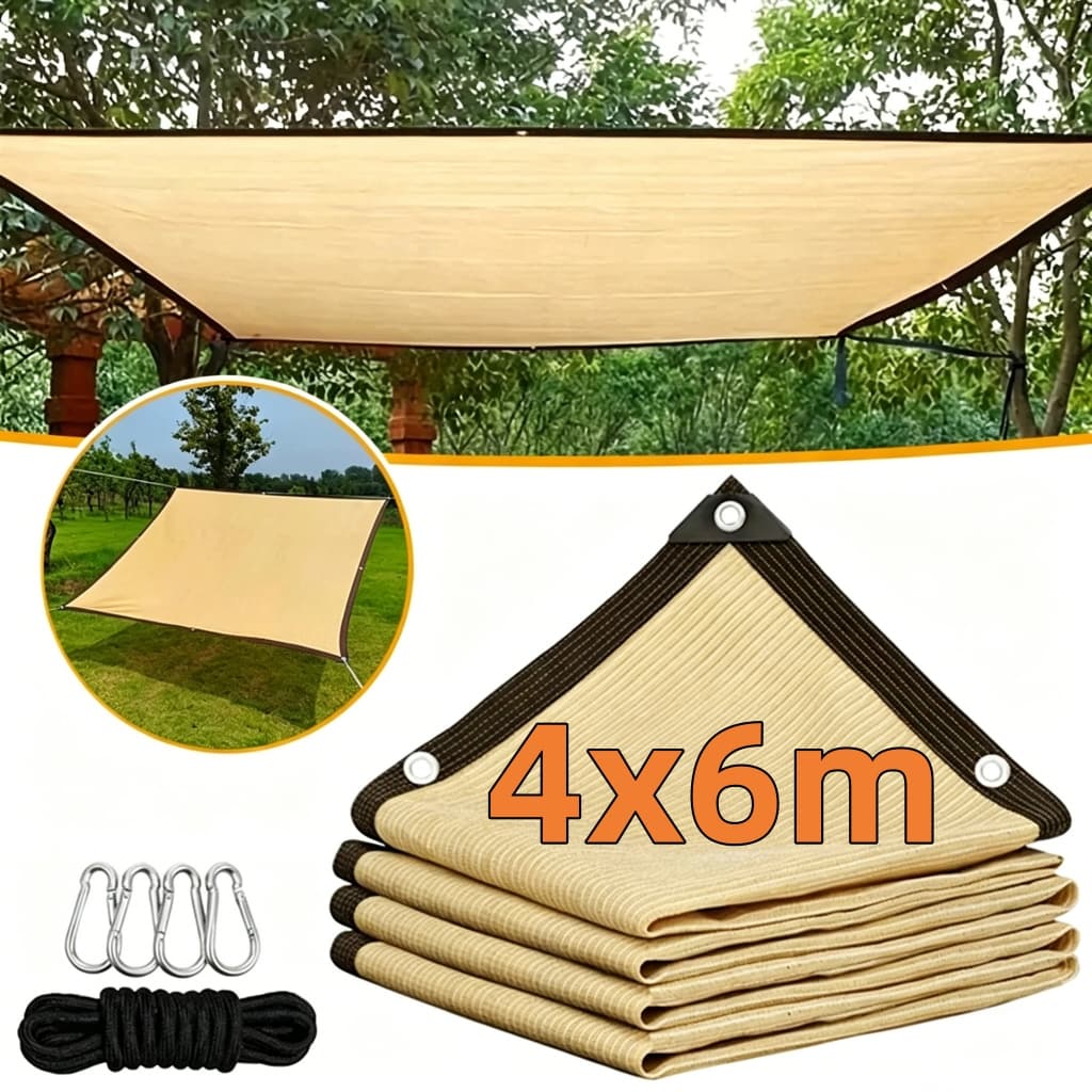 4x6M Sun Shade Abrigo UV Bloco Sombrinha Dossel Respirável Pátio Sombra Net Para Jardim Ao Ar Livre Quintal Carport