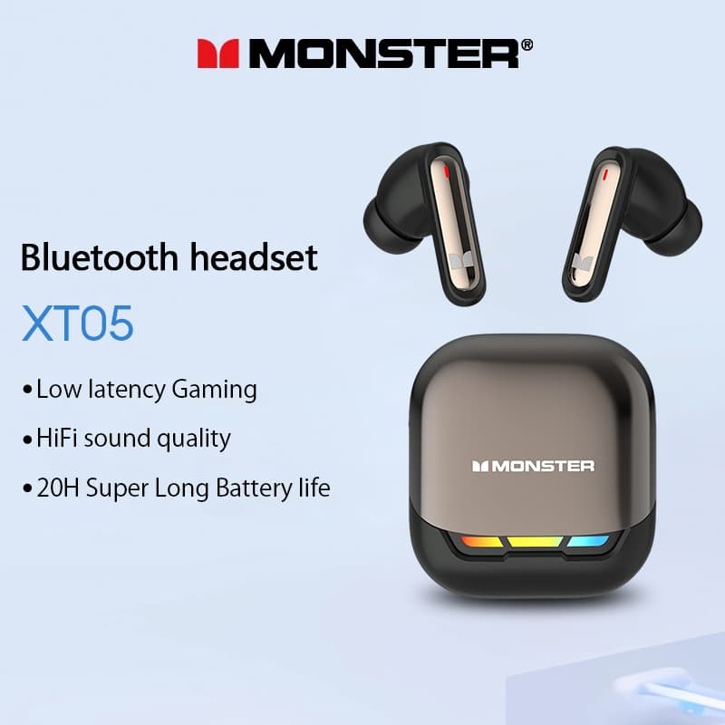 Monster XT05 Jogos Sem Fio Bluetooth Fone De Ouvido Baixa Latência IPX4 À Prova Dwaterproof Água Alta Fidelidade Qualida