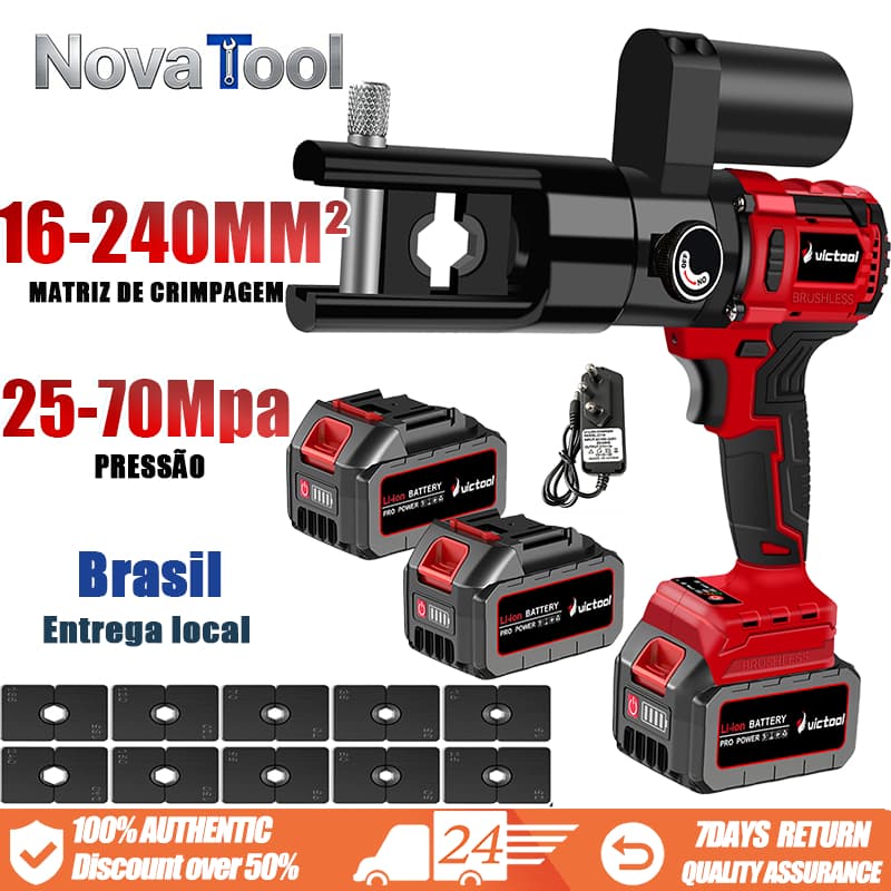 Alicate hidráulico elétrico sem escova 16-240mm2 ferramenta de friso Terminal de cabo de alumínio de cobre com 10 moldes