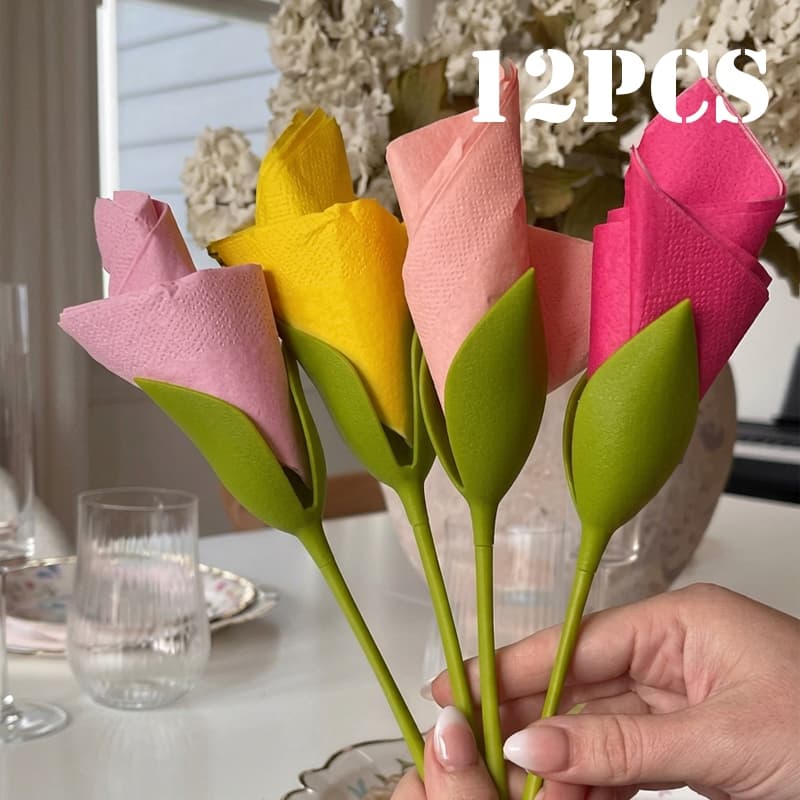 Porta-Guardanapos De Flores , Artesanato , Origami , Ferramentas Haste De Rosa , De Casamento Para Configurações De Mesa