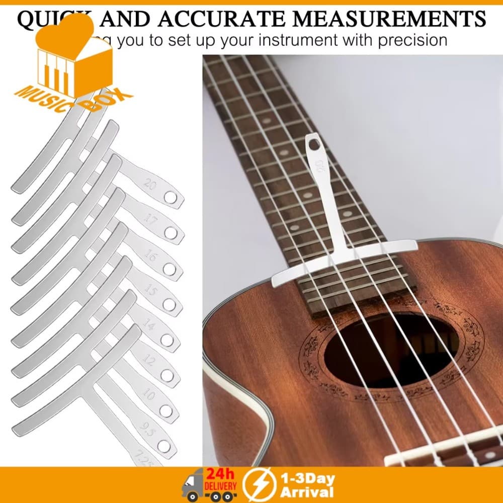 Novo 9 Pçs Medidor De Raio De Guitarra Sob Cordas Luthier Ferramentas Para Fretboard
