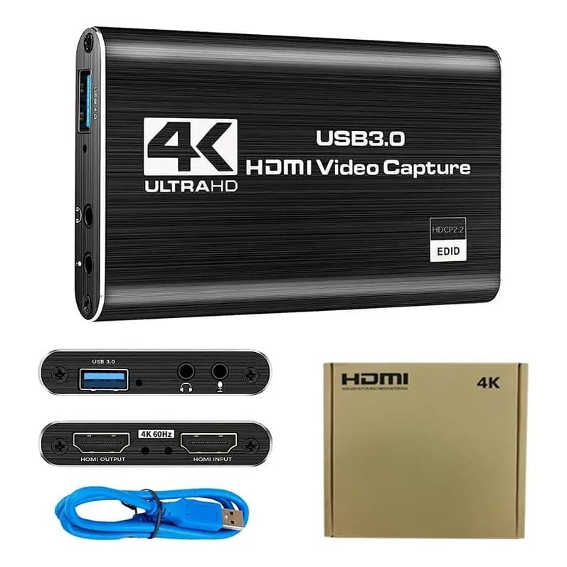 Placa De Captura De Vídeo Hdmi 4k Full Hd Usb 3.0 Com Áudio