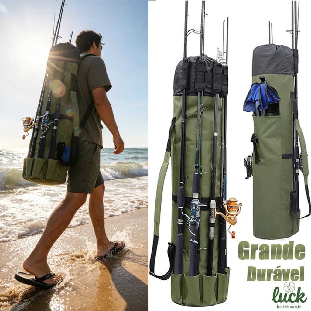 Bolsa cilíndrica para pesca ao ar livre bolsa para vara de pesca bolsa de mar, equipamento de pesca