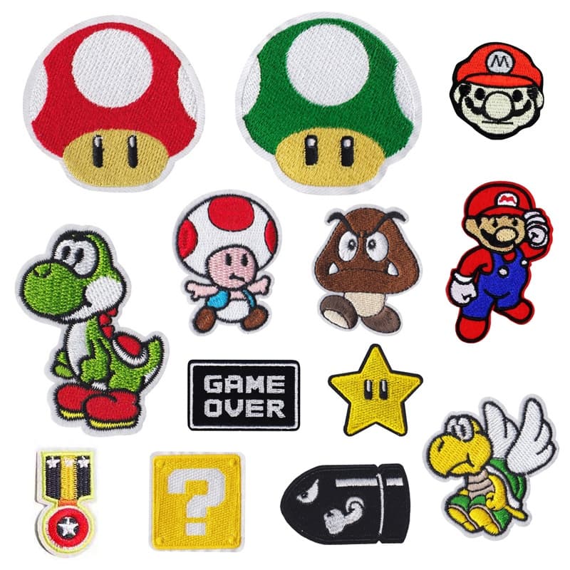 Desenhos Animados Super mario Bordado Remendo Coleção Decoração Acessórios Remendos Para Colthing