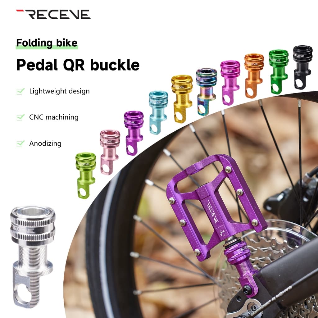 RECEVE Pedal De Bicicleta Dobrável Fivela De Liberação Rápida Pedais CNC De Liga De Alumínio