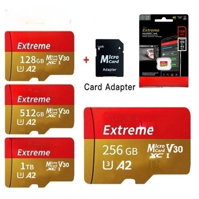 Cartão De Memória Micro SD TF Extreme Class10 UHS-1 1 Tb 1024 Gb 512 256 128 64 32 16 8 Flash