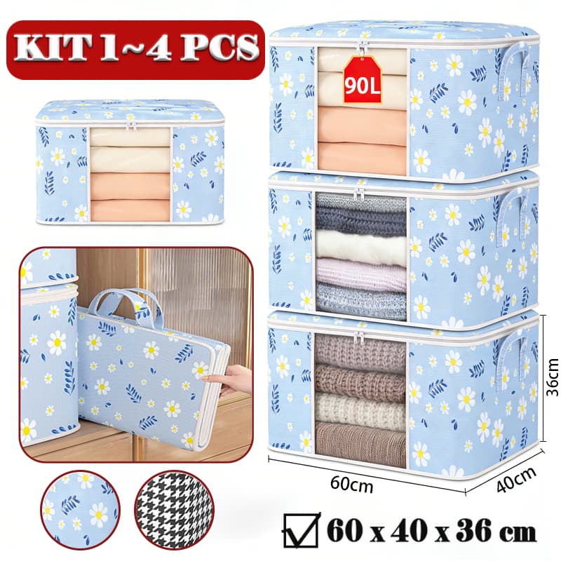 Saco Caixa Organizador Ecológico para Cobertor - KIT 1/2/3/4 PCS