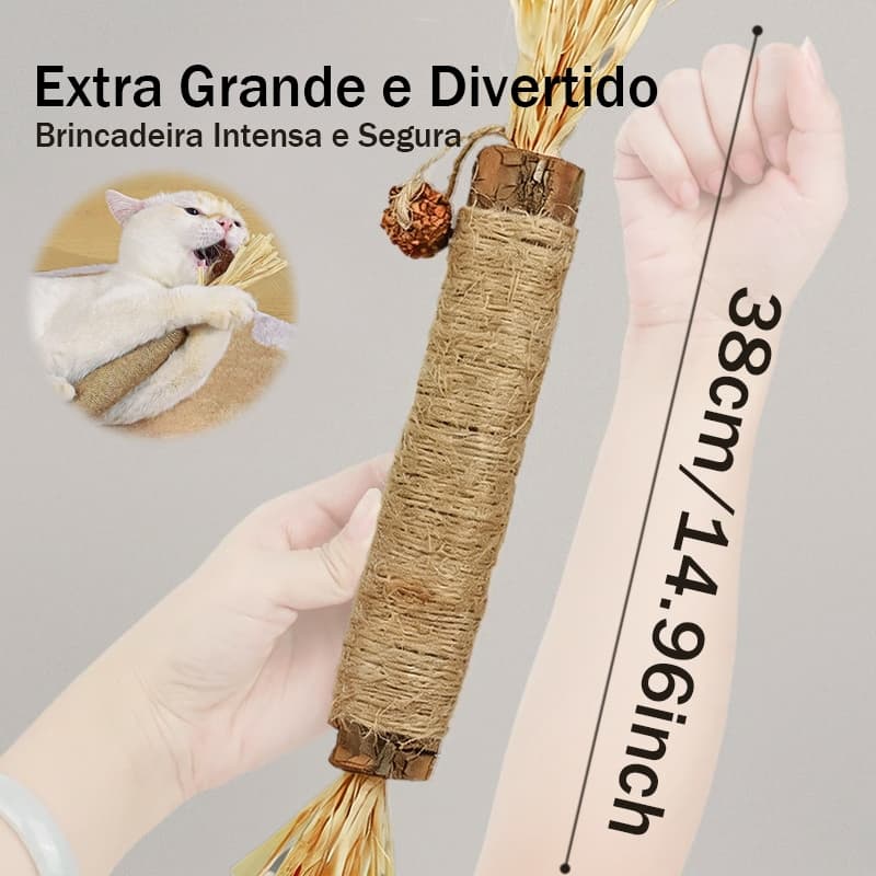 Bastão Mastigável Mordedor Natural para Gato – Extra-grande - Limpeza de Dentes e Diversão