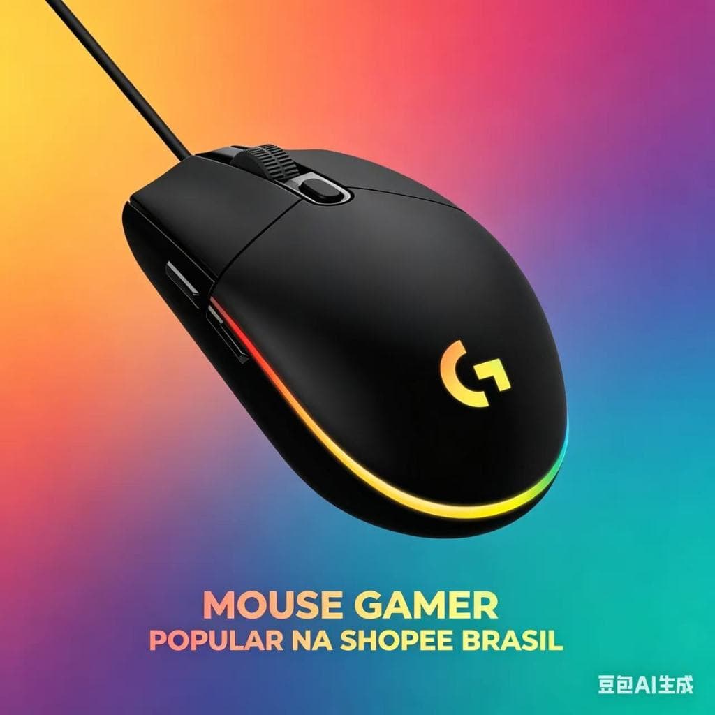 Mouse para jogos com fio Logitech G203, 8.000 DPI, efeito óptico arco-íris LIGHTSYNC RGB, 6 botões programáveis, memória