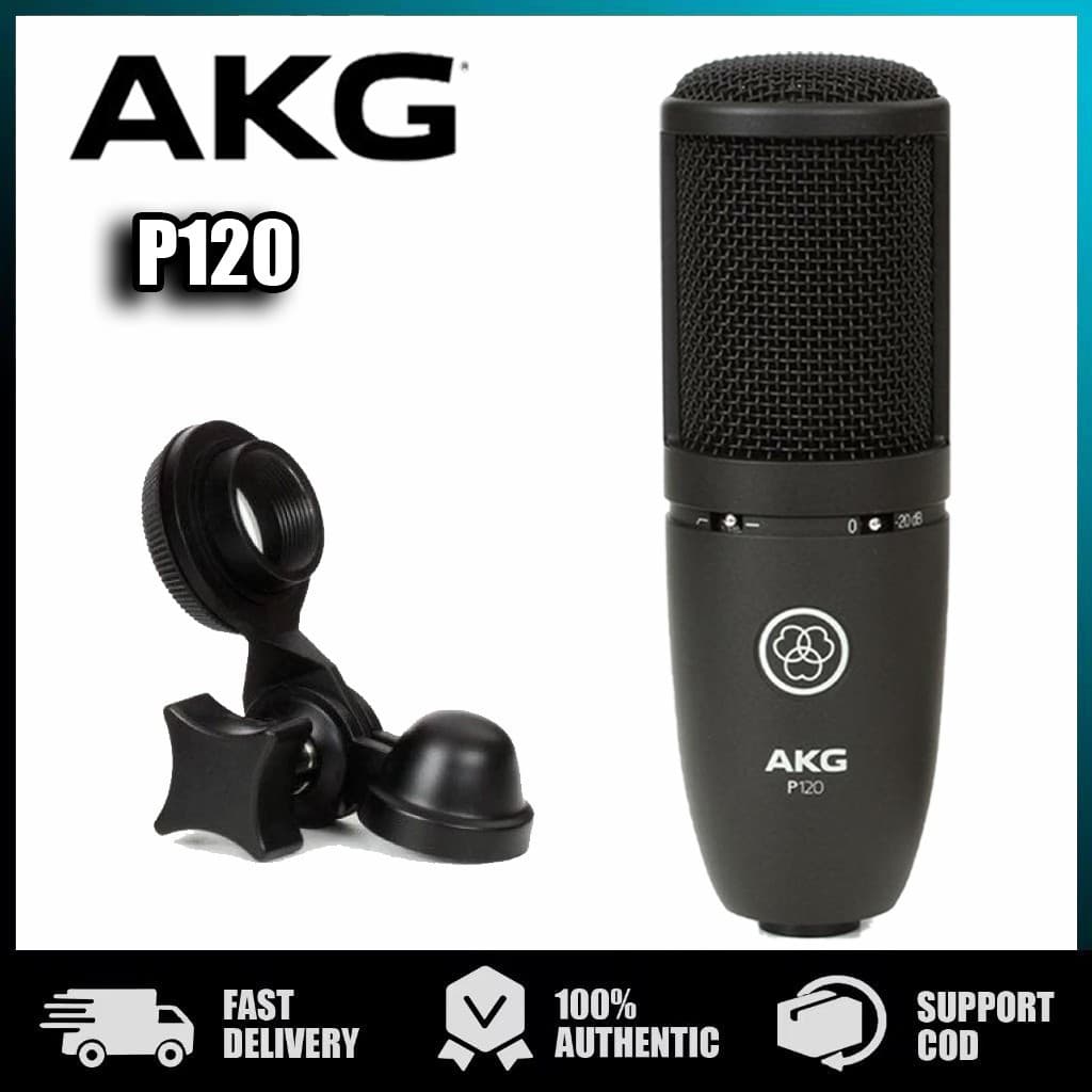 Microfone Condensador De Diafragma AKG P120 Para Vocais E Instrumentos Transparentes . Gravação Em Estúdio Ou Ao Vivo
