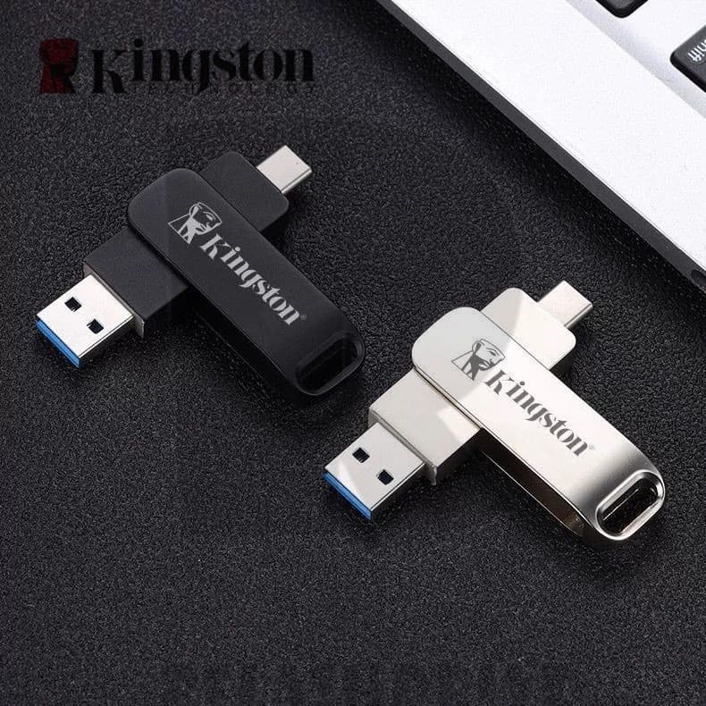 Metal Mini Kingston Rotativo 2 Em 1 Tipo-C E USB Flash Drive Grande Capacidade 2TB Unidade De Alta Velocidade À Prova D'