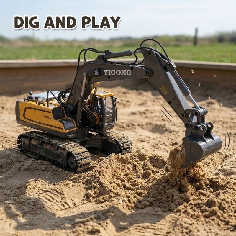 2026 Nova Escavadeira RC Dumper Carro 2.4G Controle Remoto Engenharia Veículo Rastreador Caminhão Bulldozer Brinquedos P