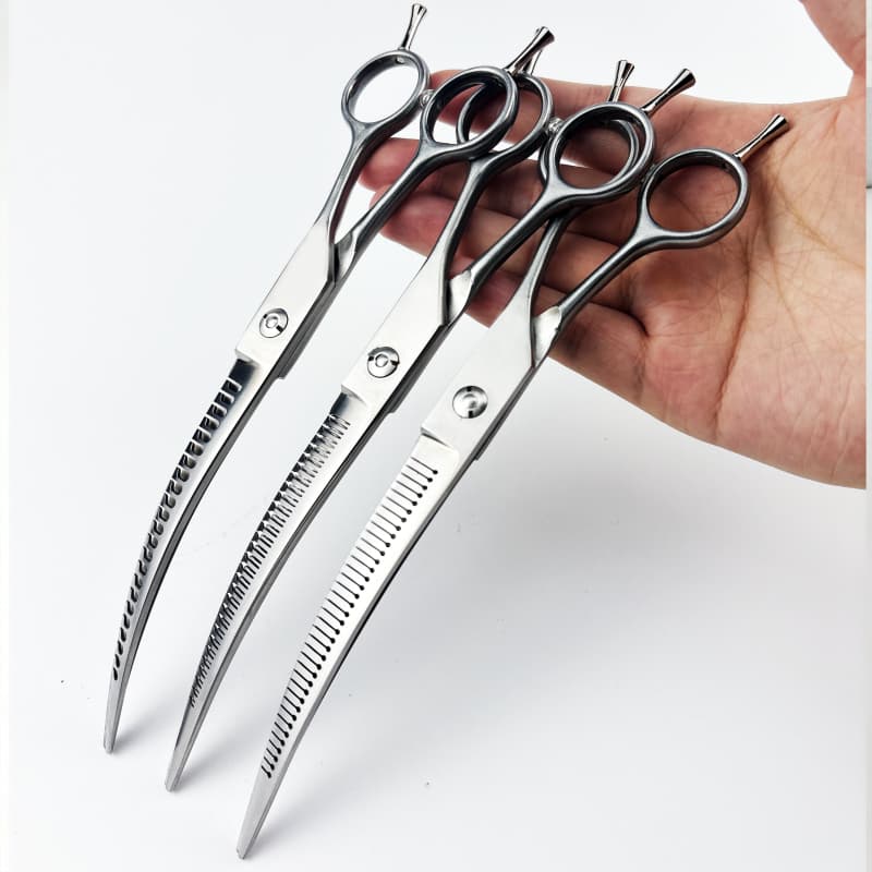 Wingsbro Tesoura Profissional Curvada De 8 Polegadas Para Cuidados Com Cães , Movimento Suave E Corte Fino Gatos