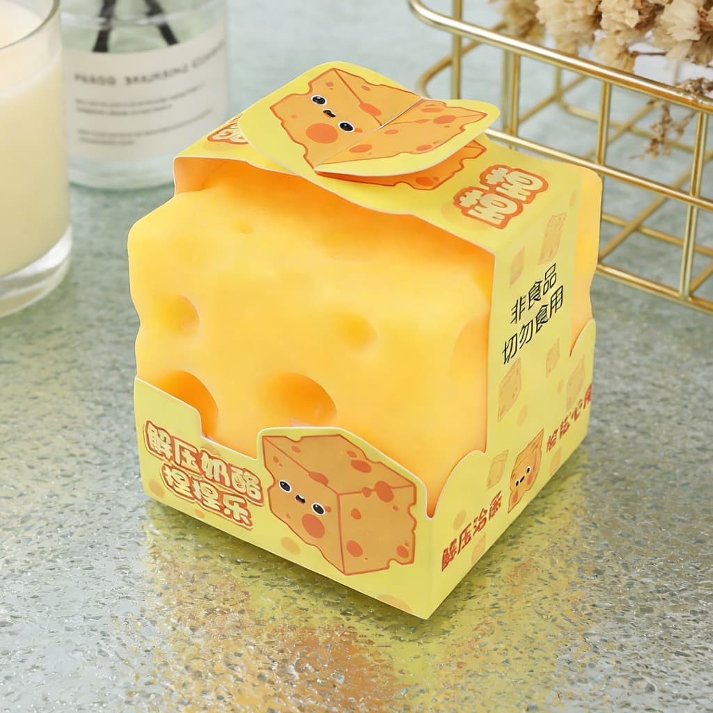 Cubo De Queijo Jumbo Bola De Estresse Rosa Shapeable Squeeze Não-Bounce ASMR Sensorial Brinquedo