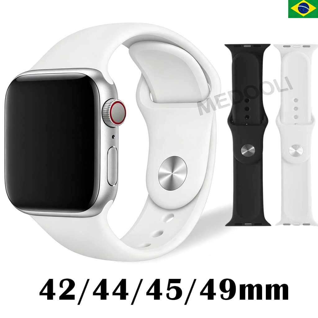 Pulseira Apple Watch Silicone Compatível Relógio 42mm/44mm/45mm/49mm