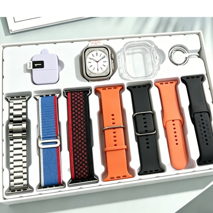 Smartwatch 7 Em 1 Com Alças 38mm/45mm/49mm Tela Cheia Toque Multifuncional Relógio Masculino Para Academia E Lazer