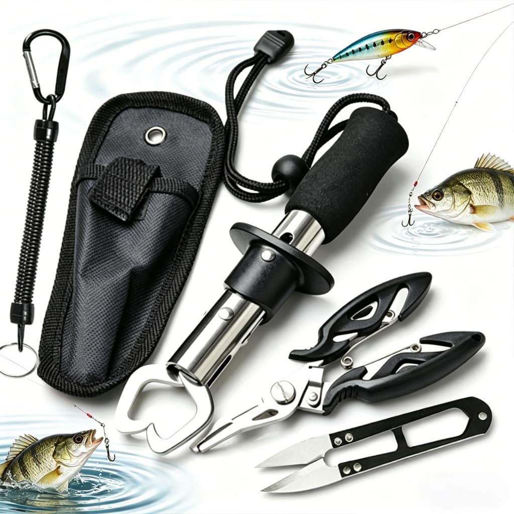 Kit 5Pcs Alicate De Pesca E Ferramentas Multifuncionais Para Os Lábios De Peixe