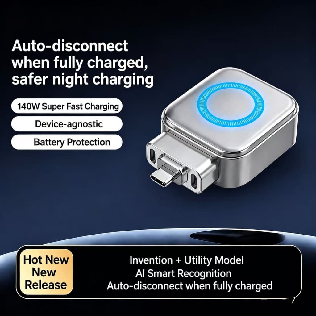 Adaptador Inteligente Tipo C Com Corte Automático De Carga Completa , Desconexão Automática Universal Para Carregamento