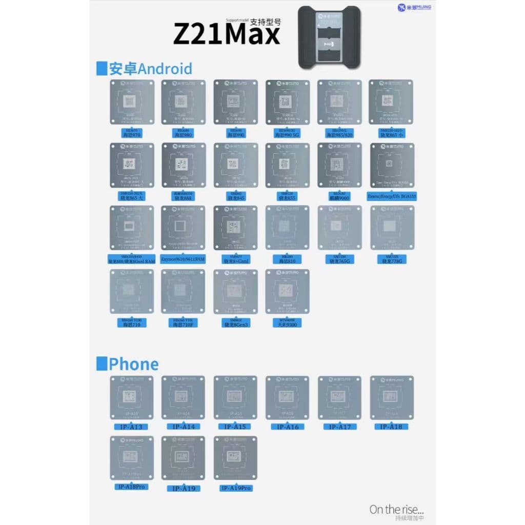Mijing Z21 MAX Universal CPU Reballing Estêncil Plataforma Para Telefone A13-A19 Android IC Chip Plantio Estanho Modelo