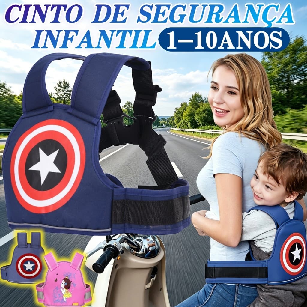 ​​Moto Colete de Cinto Segurança Proteção Infantil Anti-Queda Ajustável para Bicicleta Arnês Reflexivo Criança​​