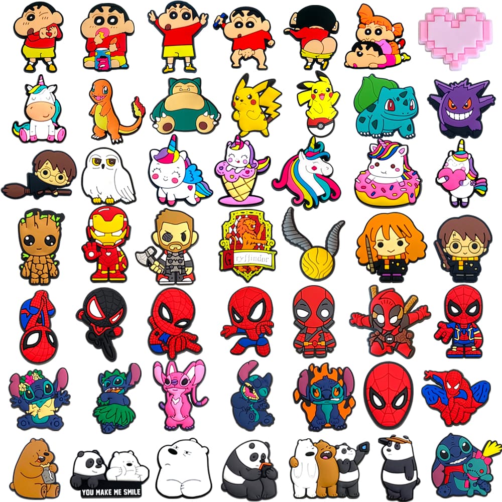 MEIDJ , Amuletos De Sapato , 49 Peças De Tamancos De Personagens De anime Fofos De Desenho Animado , Acessórios Decorati