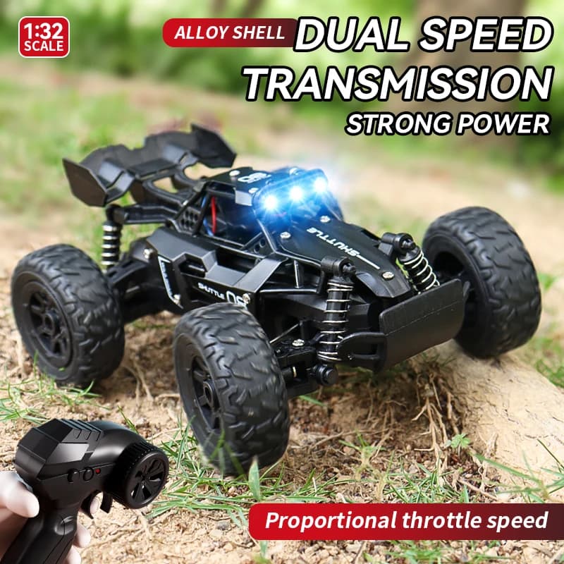 1 : 32 Conquer Off-Road 2.4Ghz Controle Remoto Com Luz LED 2WD Mini Moster Modelo Veículo De Escalada Ao Ar Livre Deriva