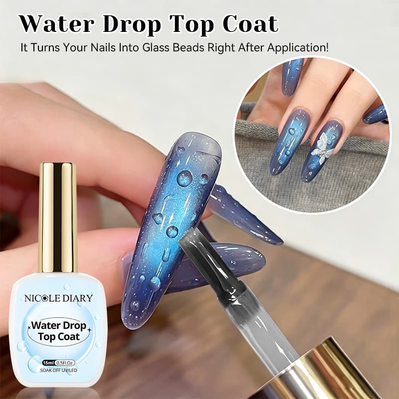 Gota De Água Selo Superior Casaco Gel Unha Polonês 3D Efeito Clara UV LED Alto Brilho Brilhante Do Prego 15ml