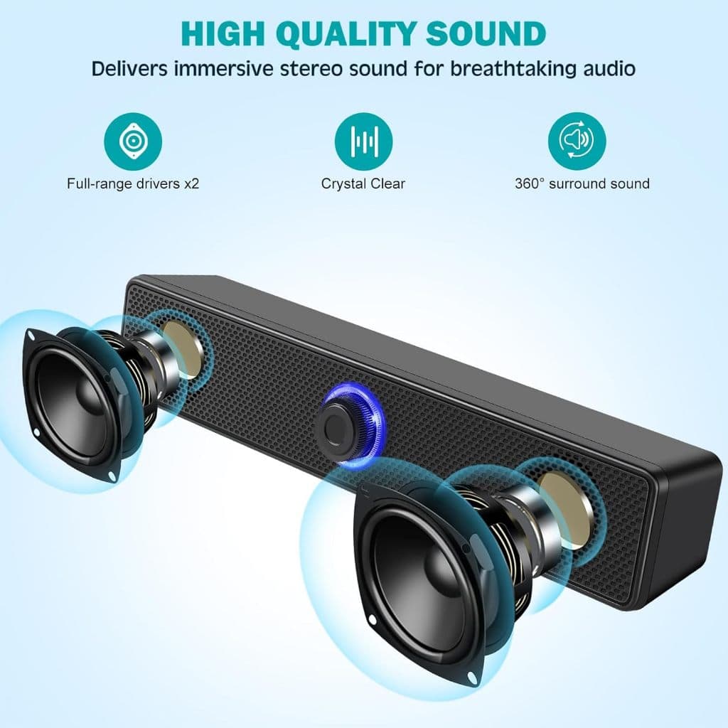 Soundbar Computador PC TV Portátil Desktop Com Fio Sem Bluetooth Alto-Falante Caixa De Som Barra Música Sistema De Áudio