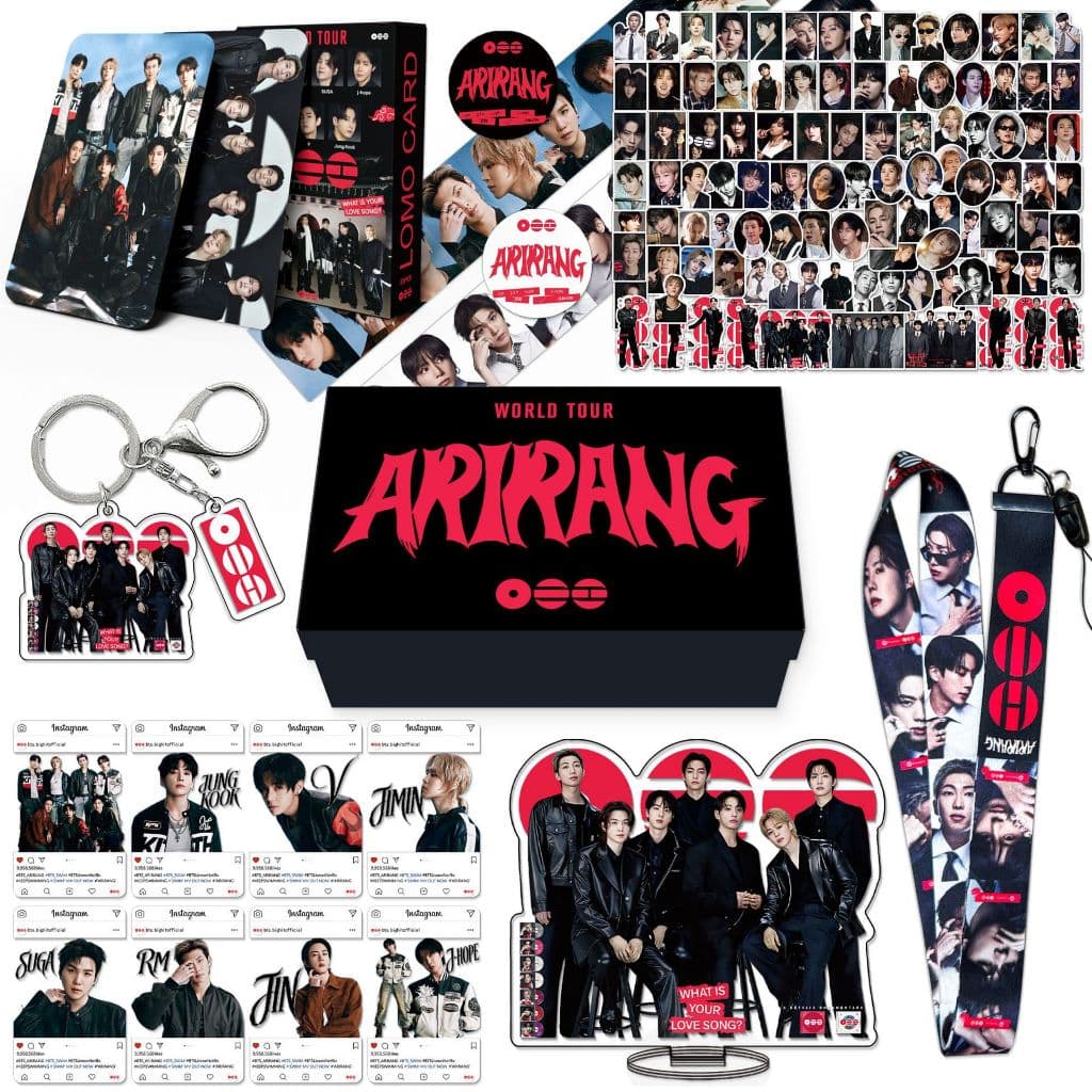 Caixa De Presente BTS : Kit De Mercadorias Do Álbum K-Pop Comeback " ARIRANG " Standee , Cartões Fotográficos E Adesivos