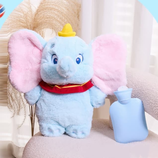 30cm Bolsa de Água Quente Elefante Fofo Pelúcia Conforto Quente para Dores e Cólicas