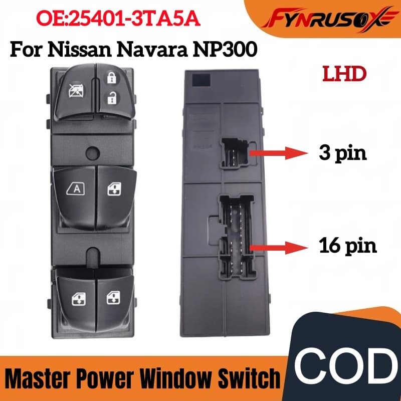 Interruptor Principal Da Janela Elétrica Para Nissan NP300 Frontier Terra Navara Vidro Lado Do Motorista-OE # 2551-3TA5A