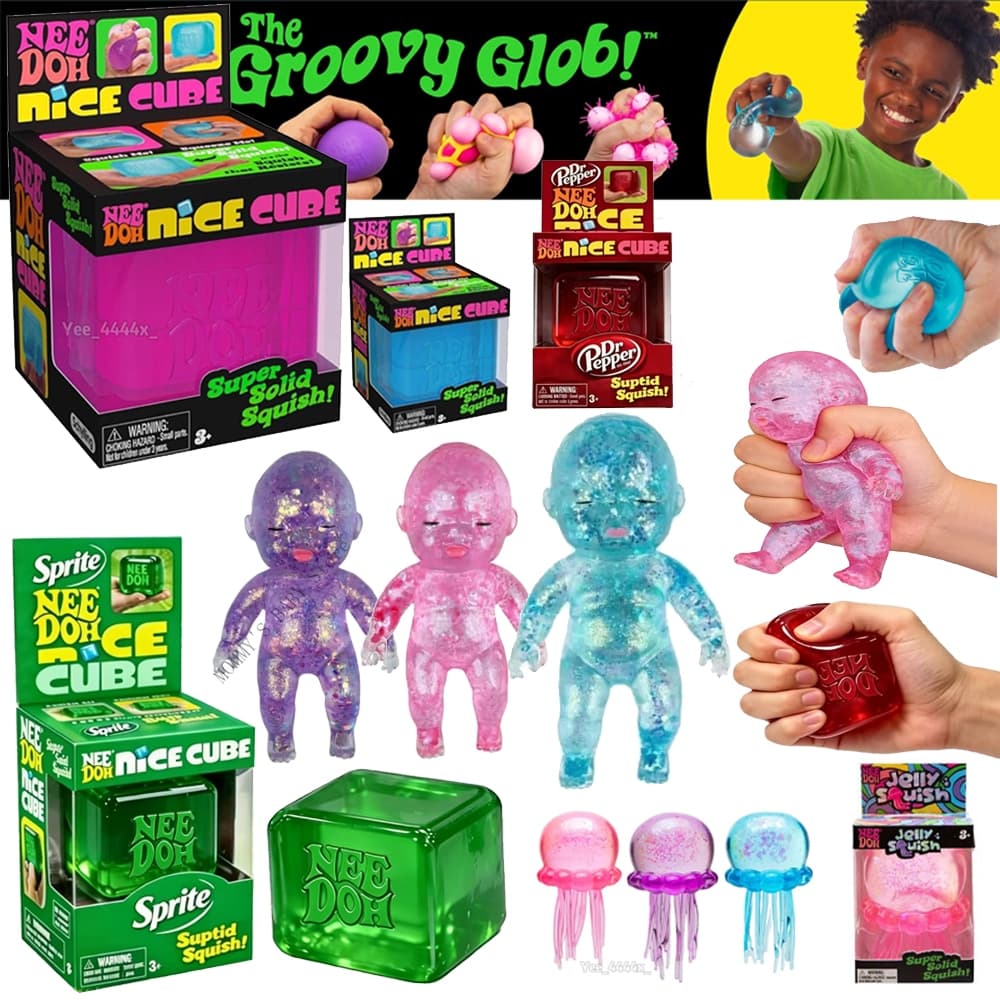 2026 Hot NeeDoh Swirl Nice Cube & Jellyfish Gumdrop Fidget Toy Com Brinquedo Mole Super Sólido-Sensorial Para Alívio E F