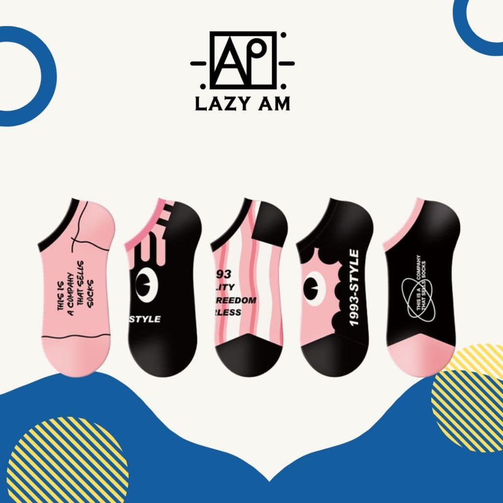 LAZYAM Meias Femininas Invisíveis Cartoon Algodão Respirável Macias e Confortáveis