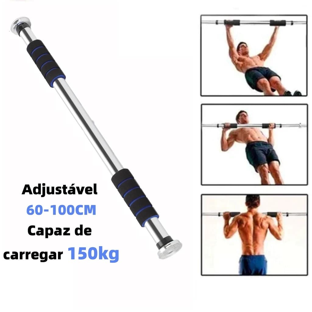 Barra Fixa Flexão Porta Apoio Regulável 64 a 100 Cm