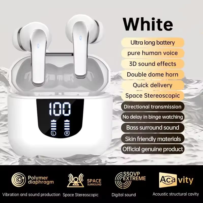 Fones De Ouvido Bluetooth Sem Fio K06 Com Display Digital LED , Qualidade De Som HiFi , Intra-Auriculares De Longa Resis