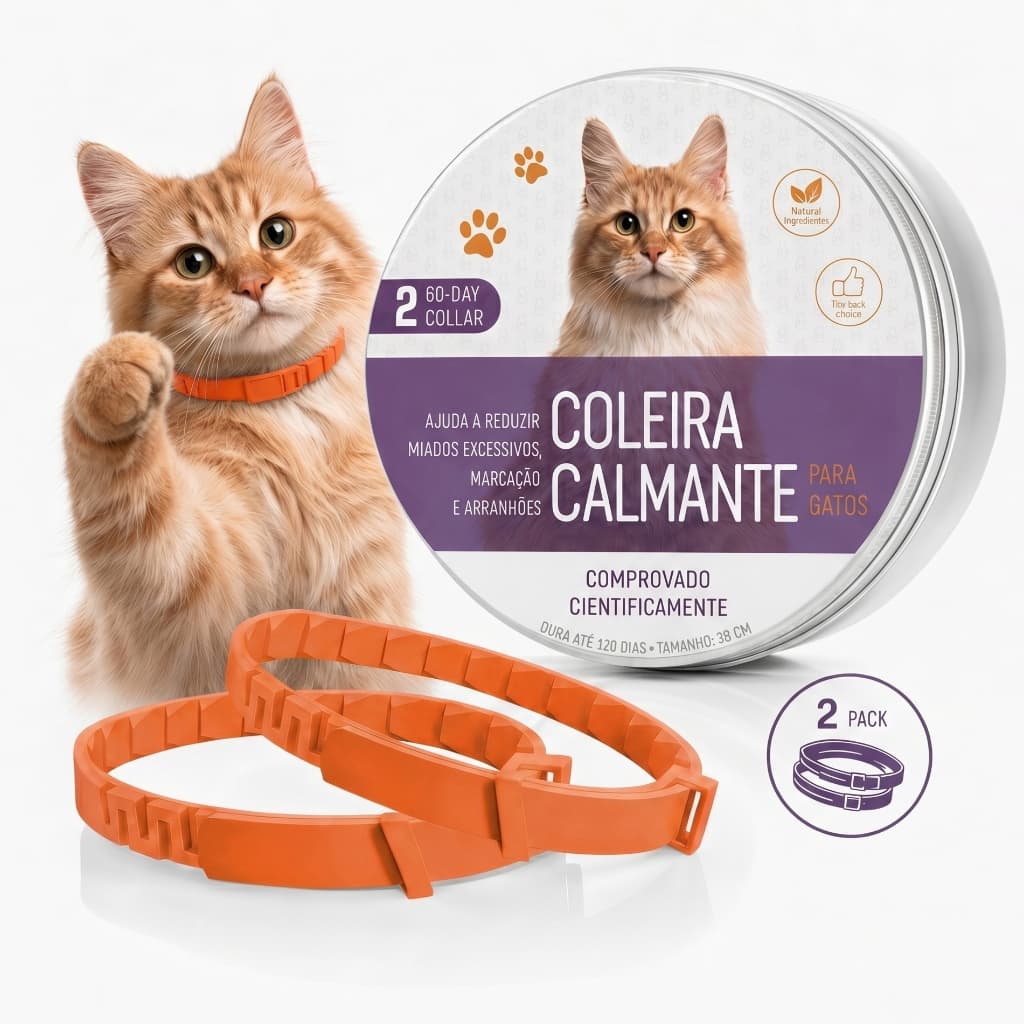Coleira De Feromônio Calmante Para Cães E Gatos Com 2 Pacotes-Alívio De Ansiedade Animais De Estimação
