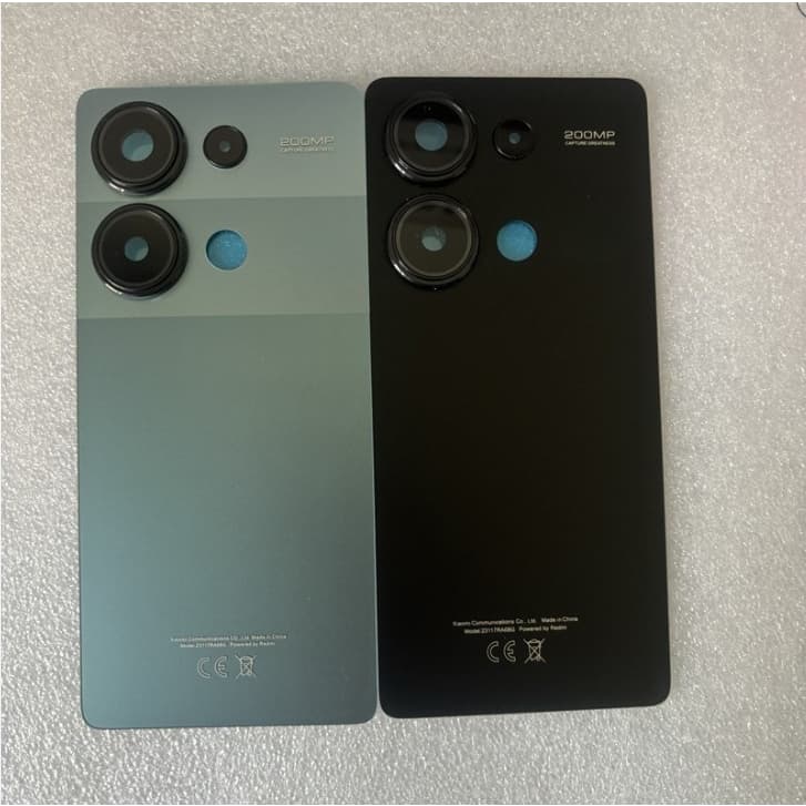 A + Capa De Vidro Traseira Para Xiaomi Redmi Note 13 Pro 4G , Caixa De Bateria De Substituição Porta , Com Lente De Câme