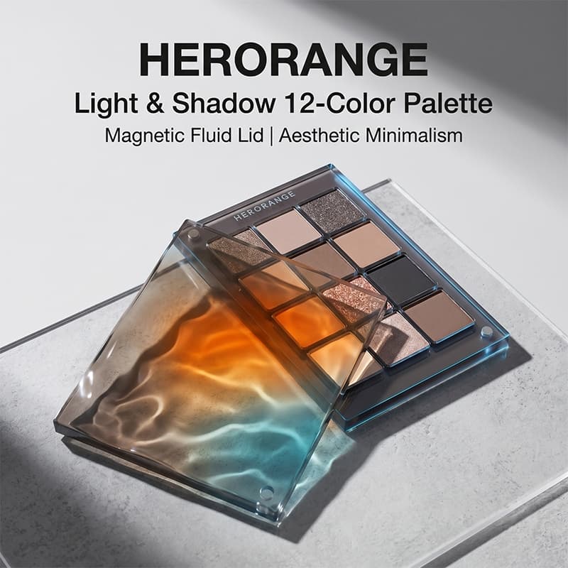 Paleta De Sombras HERORANGE Smoky Earth Tones , design De Luz E Sombra De 12 Cores Com Acabamento Perolado Fino Brilhant