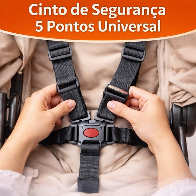 Cinto Segurança 5 Pontos Universal Cadeirinha Cadeirão Alimentação Carrinho De Bebê