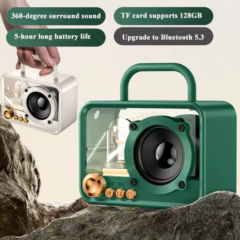 Criativo Retro Bluetooth Alto-Falante Desktop Lembrança Mini Pequeno Subwoofer De Áudio Conveniente Sem Fio